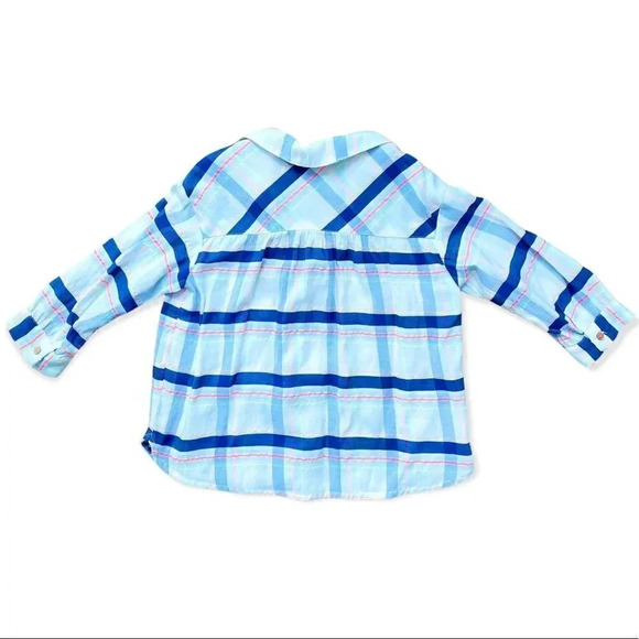 Zara | Neon Plaid Button Down Shirt (2-3 yrs) - Picture 4 of 4